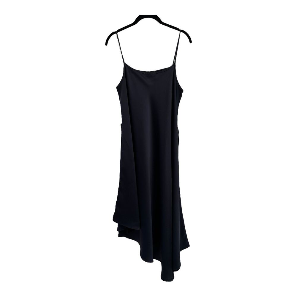 Banana Republic Limited Edition Dress Womens‎ 8 Blue Satin Draped Asymmetrical